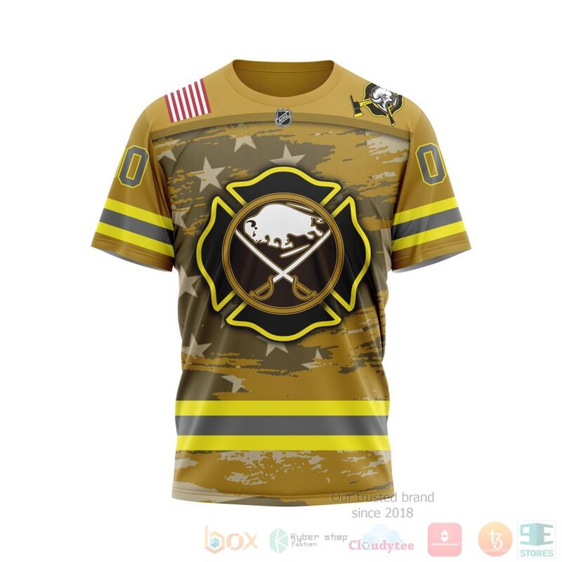 NHL Buffalo Sabres Honnor Firefighter Yellow 3D Hoodie Shirt 1 2 3