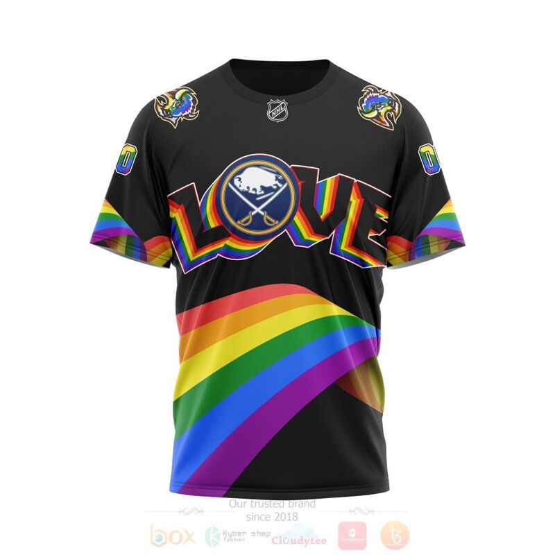 NHL Buffalo Sabres Love LGBT Pride Personalized Custom 3D Hoodie Shirt 1 2
