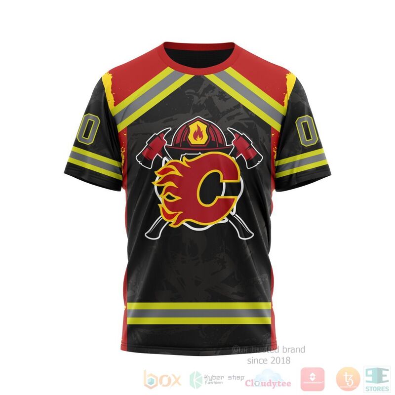 NHL Calgary Flames Honnor Firefighter Black 3D Hoodie Shirt 1 2 3
