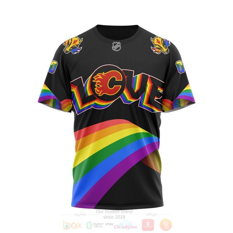 NHL Calgary Flames Love LGBT Pride Personalized Custom 3D Hoodie Shirt 1 2