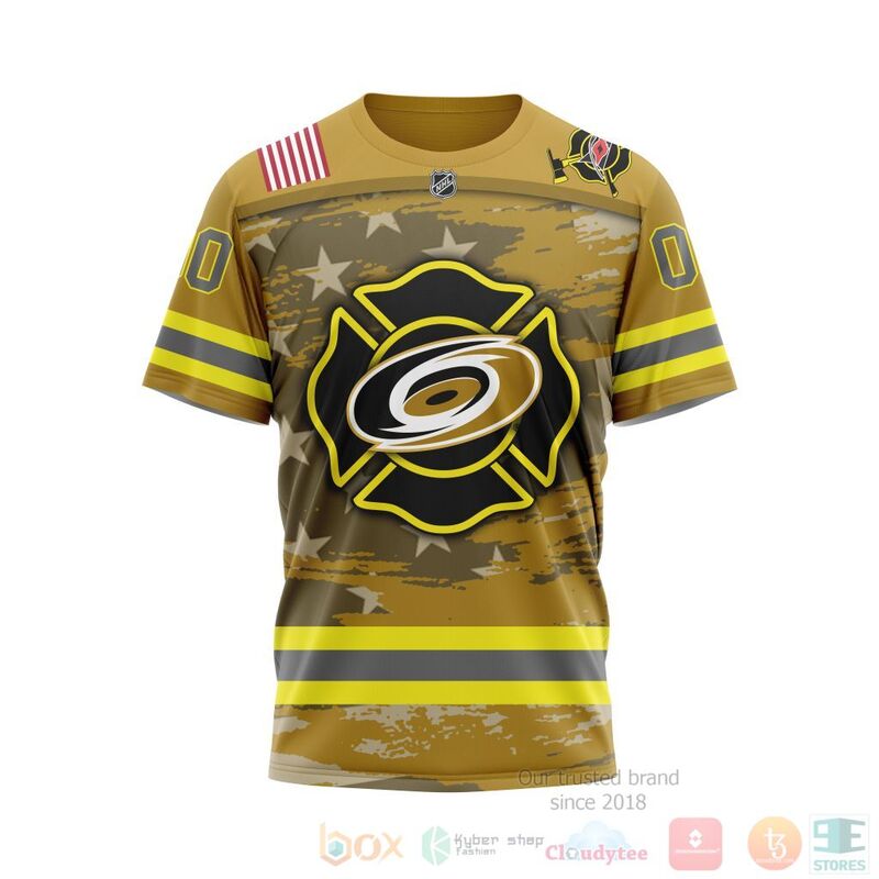 NHL Carolina Hurricanes Honnor Firefighter Yellow 3D Hoodie Shirt 1 2 3