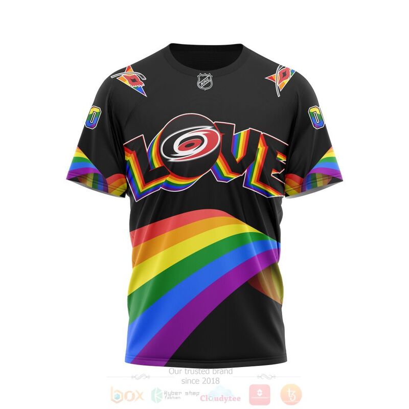 NHL Carolina Hurricanes Love LGBT Pride Personalized Custom 3D Hoodie Shirt 1 2