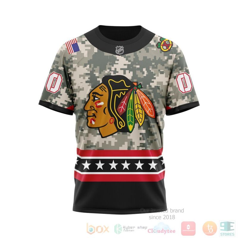 NHL Chicago BlackHawks Honor Military With White Camo Color 3D Hoodie Shirt 1 2 3