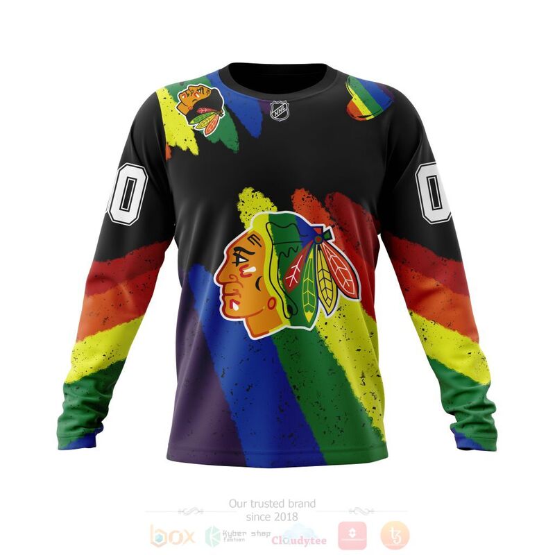 NHL Chicago BlackHawks LGBT Pride Personalized Custom 3D Hoodie Shirt 1 2 3