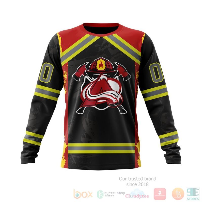 NHL Colorado Avalanche Honnor Firefighter Black 3D Hoodie Shirt 1 2