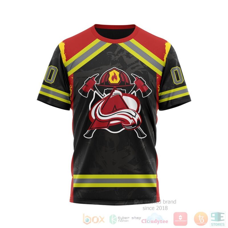 NHL Colorado Avalanche Honnor Firefighter Black 3D Hoodie Shirt 1 2 3