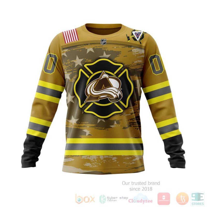 NHL Colorado Avalanche Honnor Firefighter Yellow 3D Hoodie Shirt 1 2