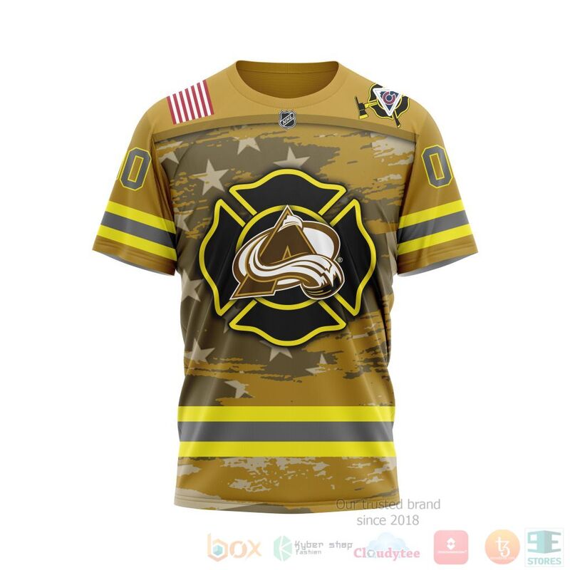 NHL Colorado Avalanche Honnor Firefighter Yellow 3D Hoodie Shirt 1 2 3