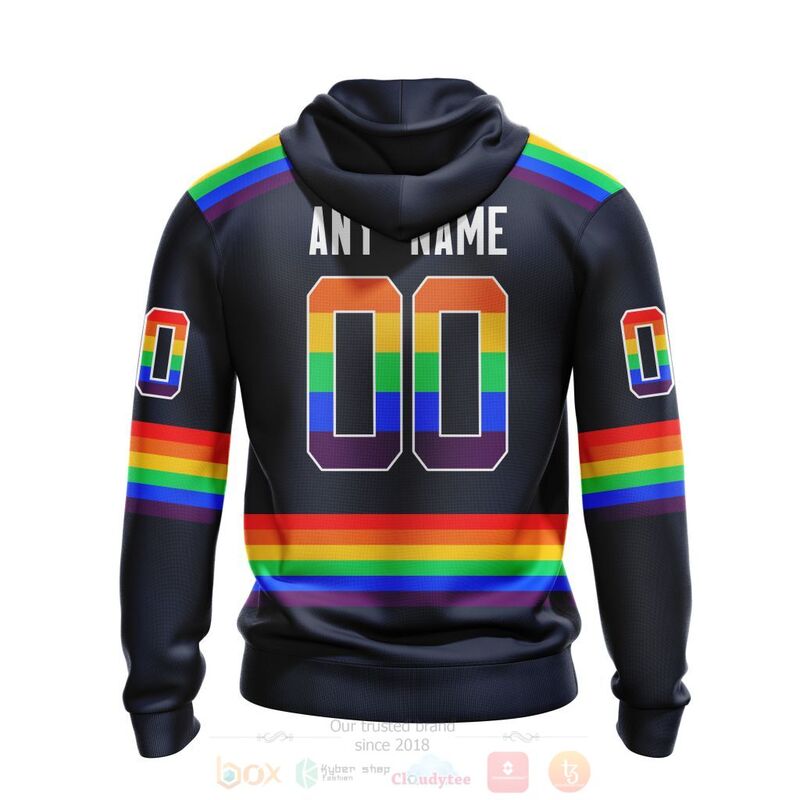 NHL Columbus Blue Jackets LGBT Pride Navy Color Personalized Custom 3D Hoodie Shirt 1 2 3 4