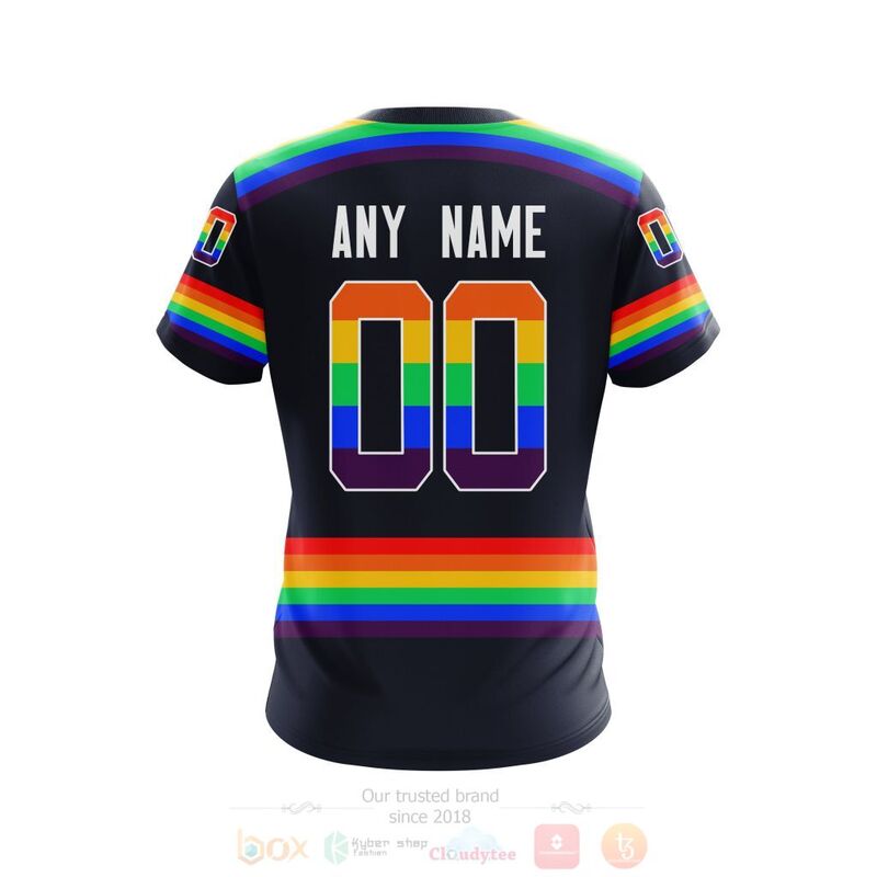 NHL Columbus Blue Jackets LGBT Pride Navy Color Personalized Custom 3D Hoodie Shirt 1 2 3 4 5 6