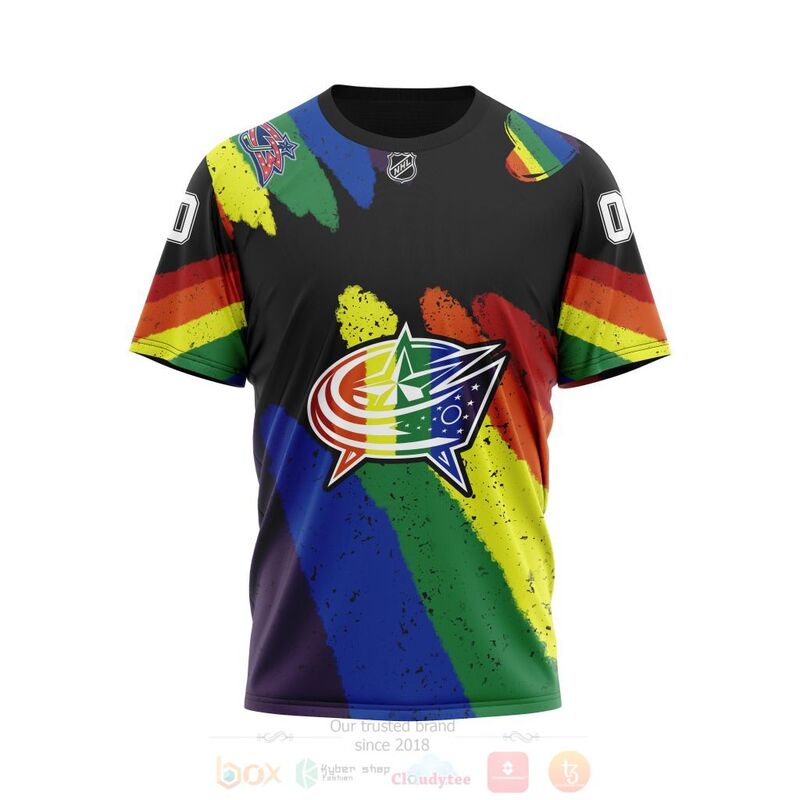NHL Columbus Blue Jackets LGBT Pride Personalized Custom 3D Hoodie Shirt 1 2