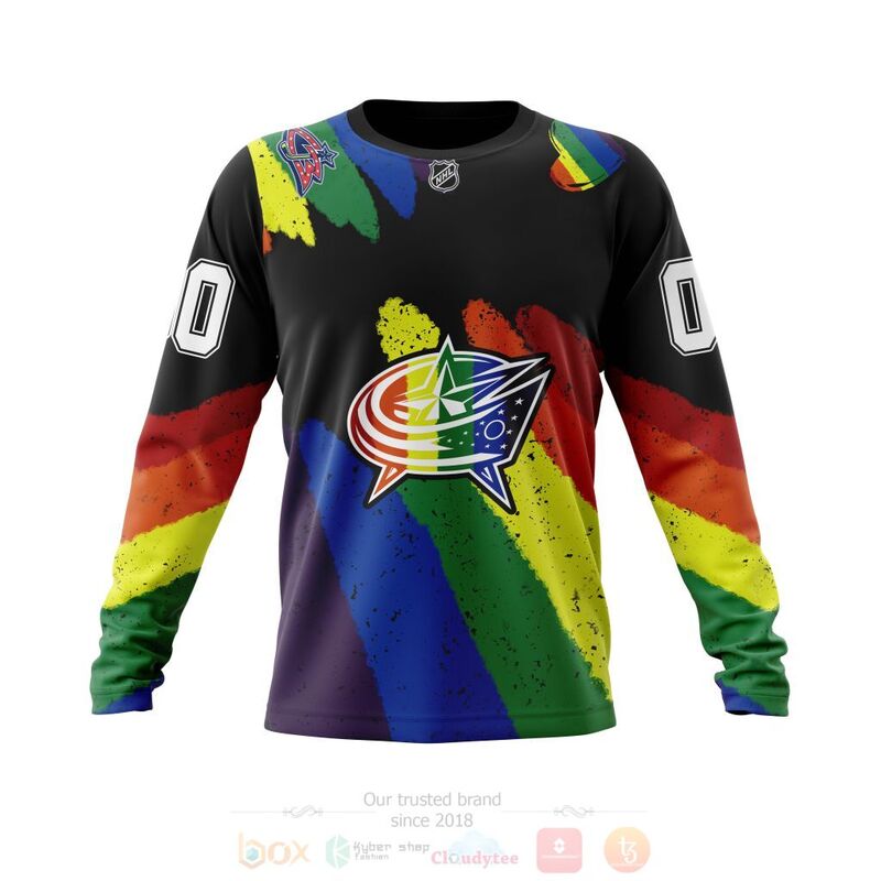 NHL Columbus Blue Jackets LGBT Pride Personalized Custom 3D Hoodie Shirt 1 2 3