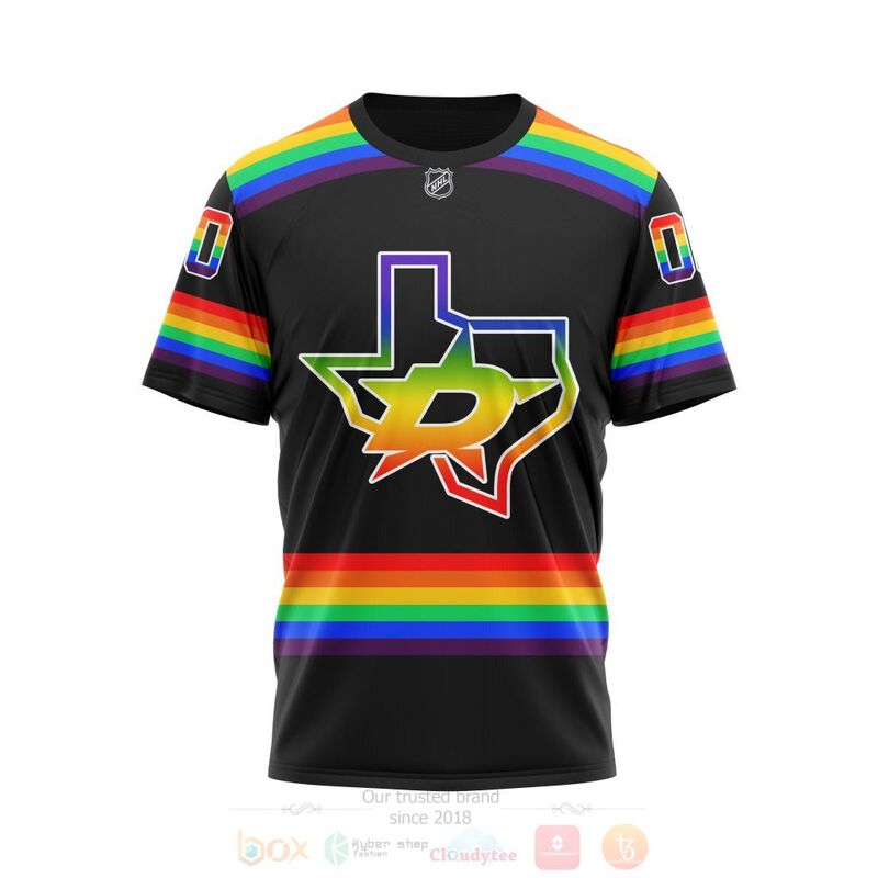 NHL Dallas Stars LGBT Pride Black Personalized Custom 3D Hoodie Shirt 1 2