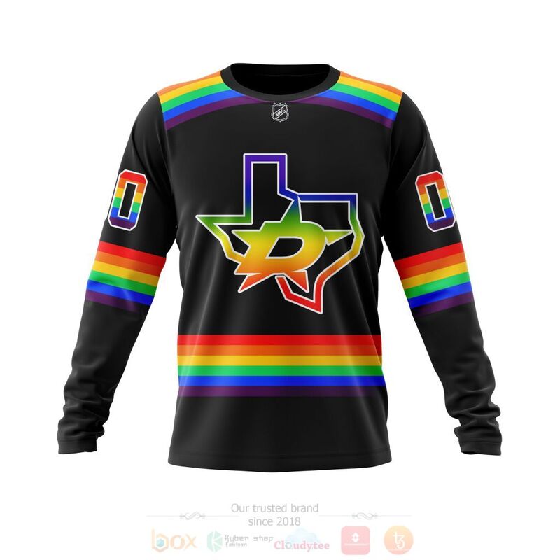 NHL Dallas Stars LGBT Pride Black Personalized Custom 3D Hoodie Shirt 1 2 3