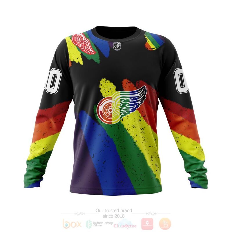 NHL Detroit Red Wings LGBT Pride Personalized Custom 3D Hoodie Shirt 1 2 3