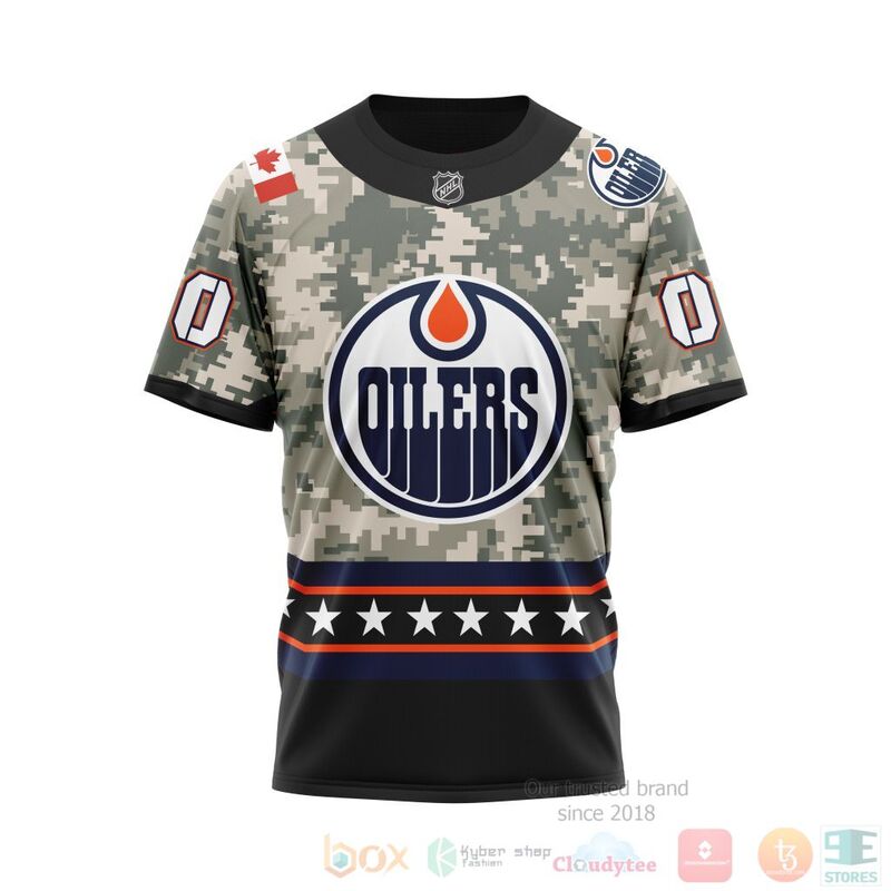 NHL Edmonton Oilers Honor Military With Camo Color 3D Hoodie Shirt 1 2 3