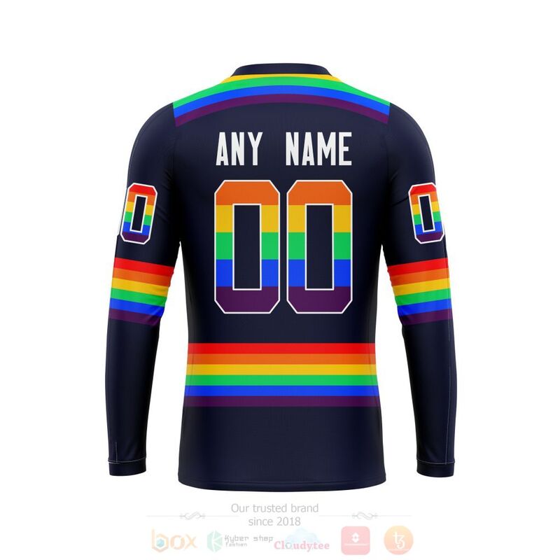 NHL Edmonton Oilers LGBT Pride Navy Color Personalized Custom 3D Hoodie Shirt 1 2 3 4 5