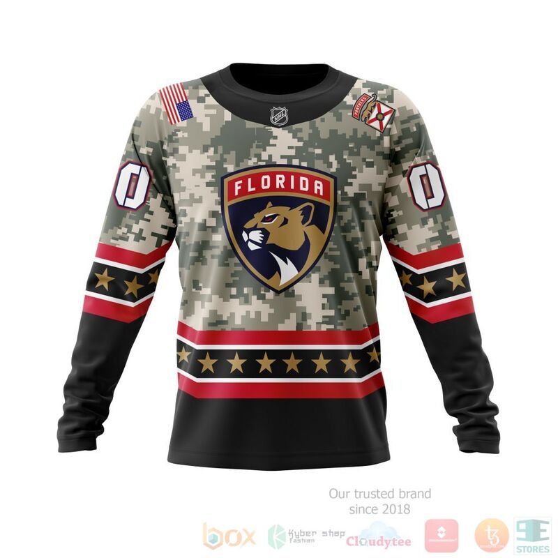 NHL Florida Panthers Honor Military With White Camo Color 3D Hoodie Shirt 1 2