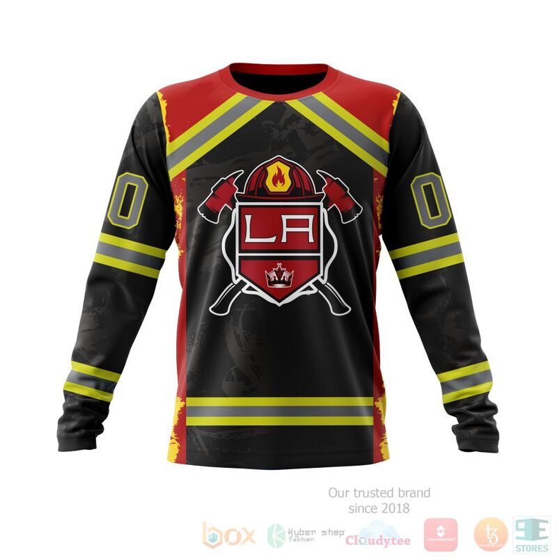 NHL Los Angeles Kings Honnor Firefighter Black 3D Hoodie Shirt 1 2
