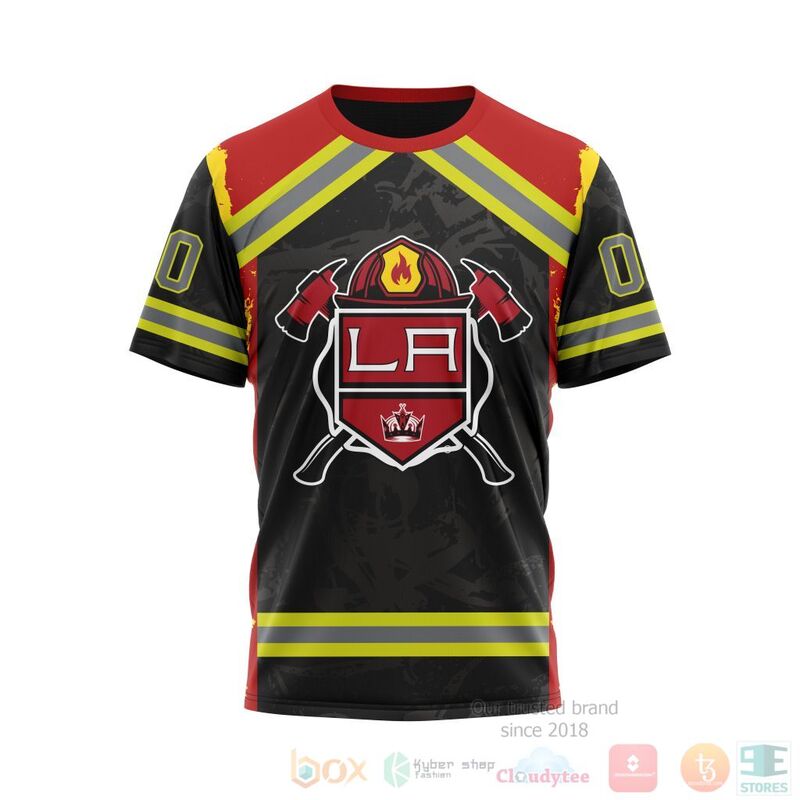 NHL Los Angeles Kings Honnor Firefighter Black 3D Hoodie Shirt 1 2 3
