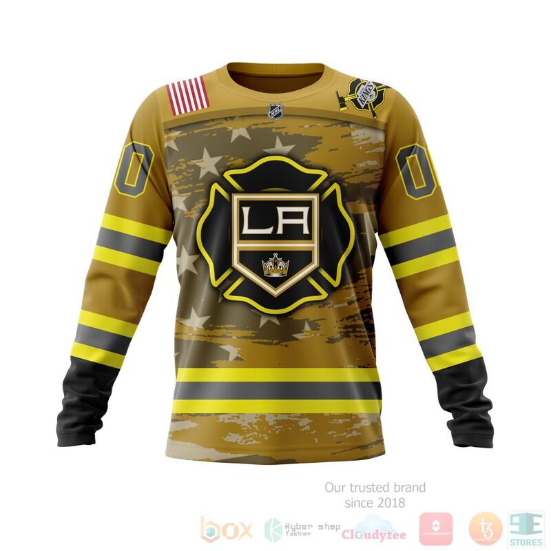 NHL Los Angeles Kings Honnor Firefighter Yellow 3D Hoodie Shirt 1 2