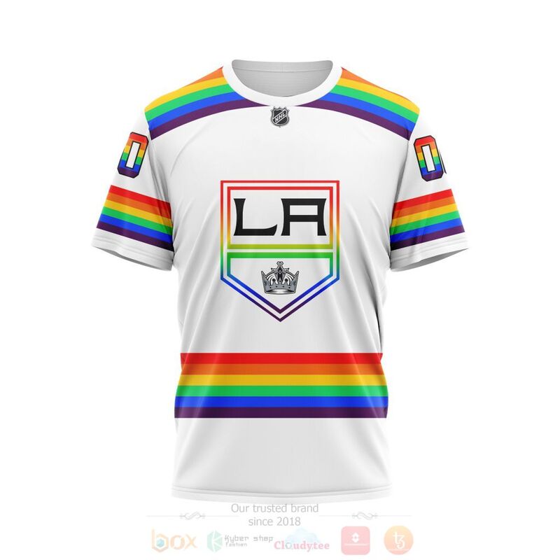 NHL Los Angeles Kings LGBT Pride White Personalized Custom 3D Hoodie Shirt 1 2