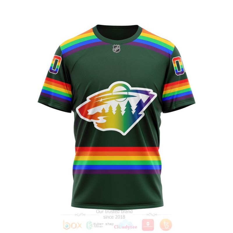 NHL Minnesota Wild LGBT Pride Green Personalized Custom 3D Hoodie Shirt 1 2