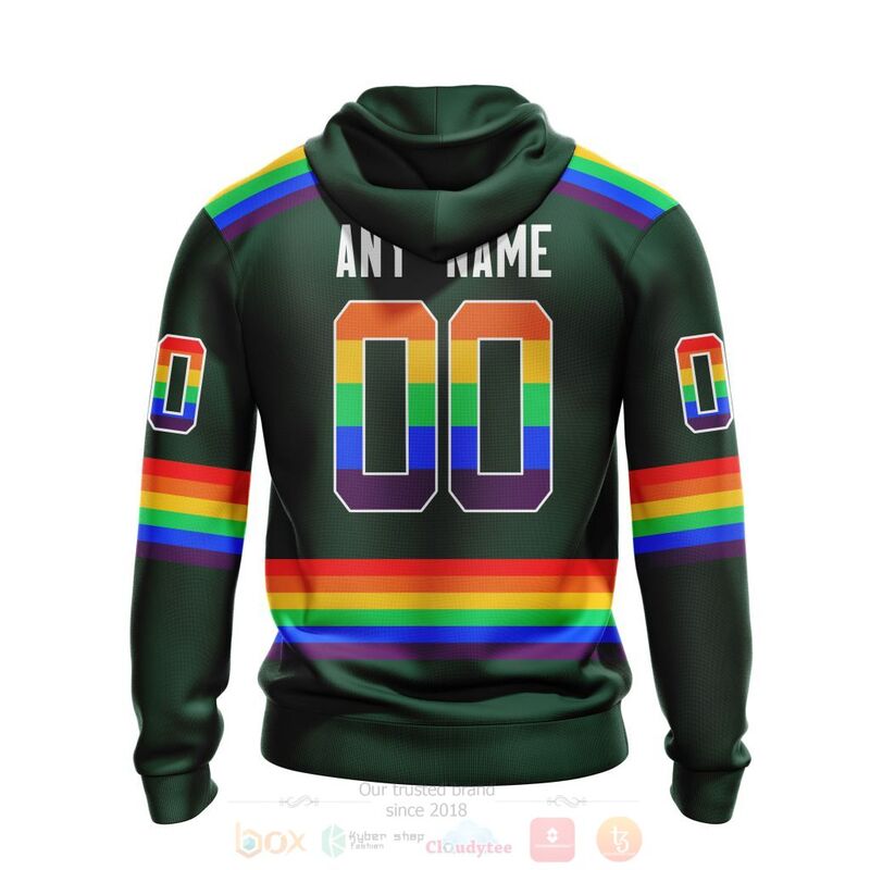 NHL Minnesota Wild LGBT Pride Green Personalized Custom 3D Hoodie Shirt 1 2 3 4