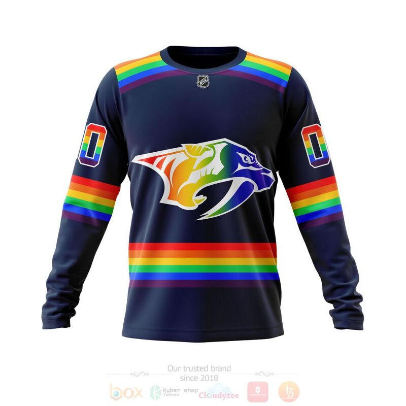 NHL Nashville Predators LGBT Pride Navy Color Personalized Custom 3D Hoodie Shirt 1 2 3