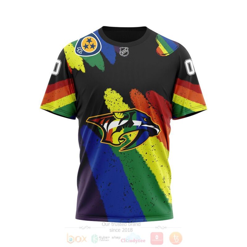 NHL Nashville Predators LGBT Pride Personalized Custom 3D Hoodie Shirt 1 2