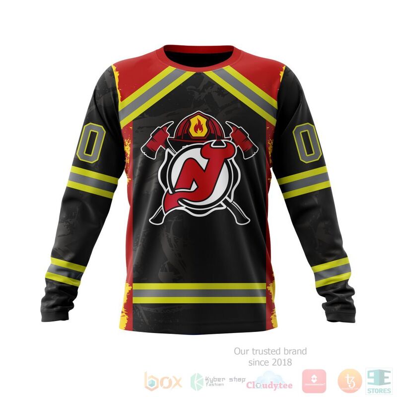 NHL New Jersey Devils Honnor Firefighter Black 3D Hoodie Shirt 1 2