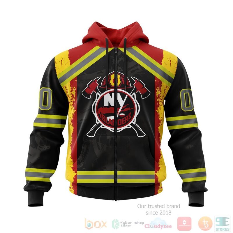 NHL New York Islanders Honnor Firefighter Black 3D Hoodie Shirt 1