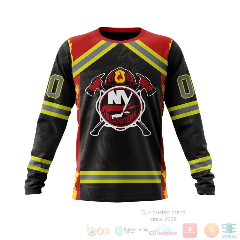 NHL New York Islanders Honnor Firefighter Black 3D Hoodie Shirt 1 2