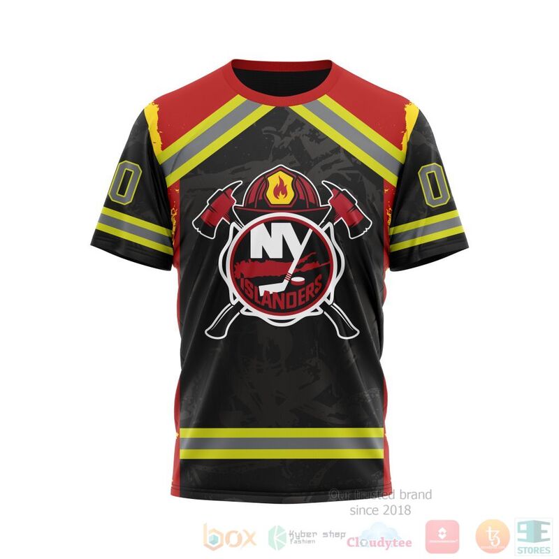 NHL New York Islanders Honnor Firefighter Black 3D Hoodie Shirt 1 2 3