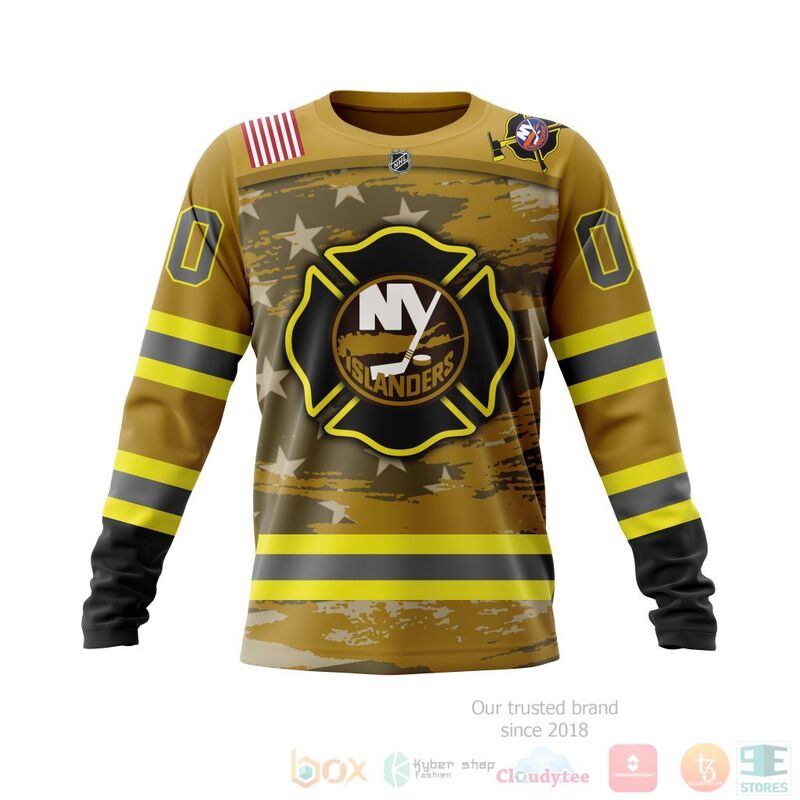 NHL New York Islanders Honnor Firefighter Yellow 3D Hoodie Shirt 1 2