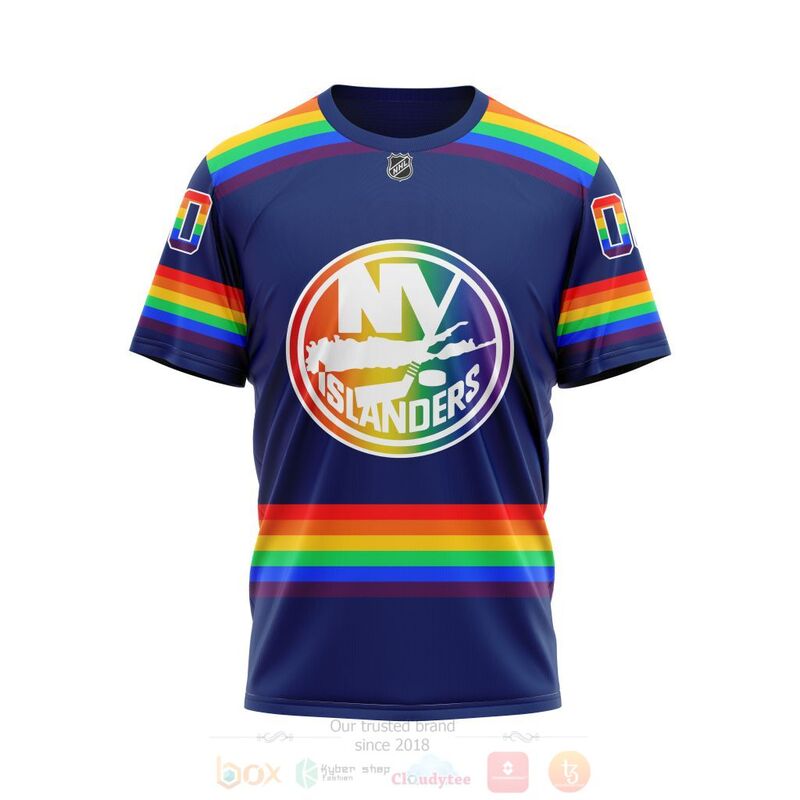 NHL New York Islanders LGBT Pride Navy Color Personalized Custom 3D Hoodie Shirt 1 2