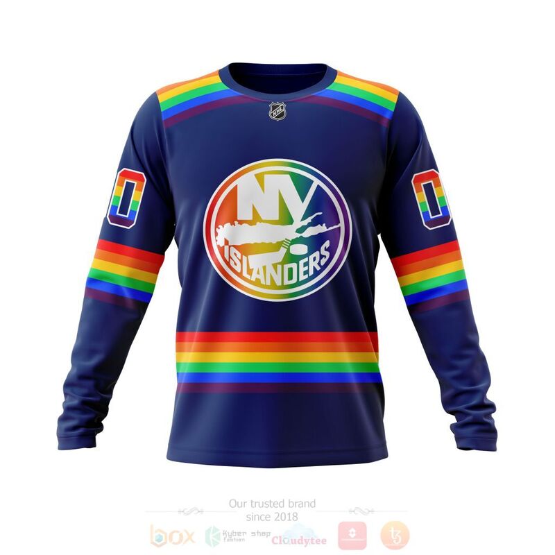 NHL New York Islanders LGBT Pride Navy Color Personalized Custom 3D Hoodie Shirt 1 2 3