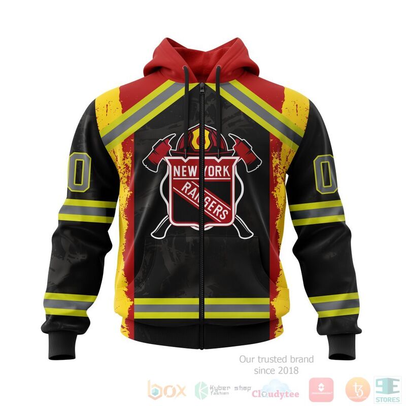 NHL New York Rangers Honnor Firefighter Black 3D Hoodie Shirt 1