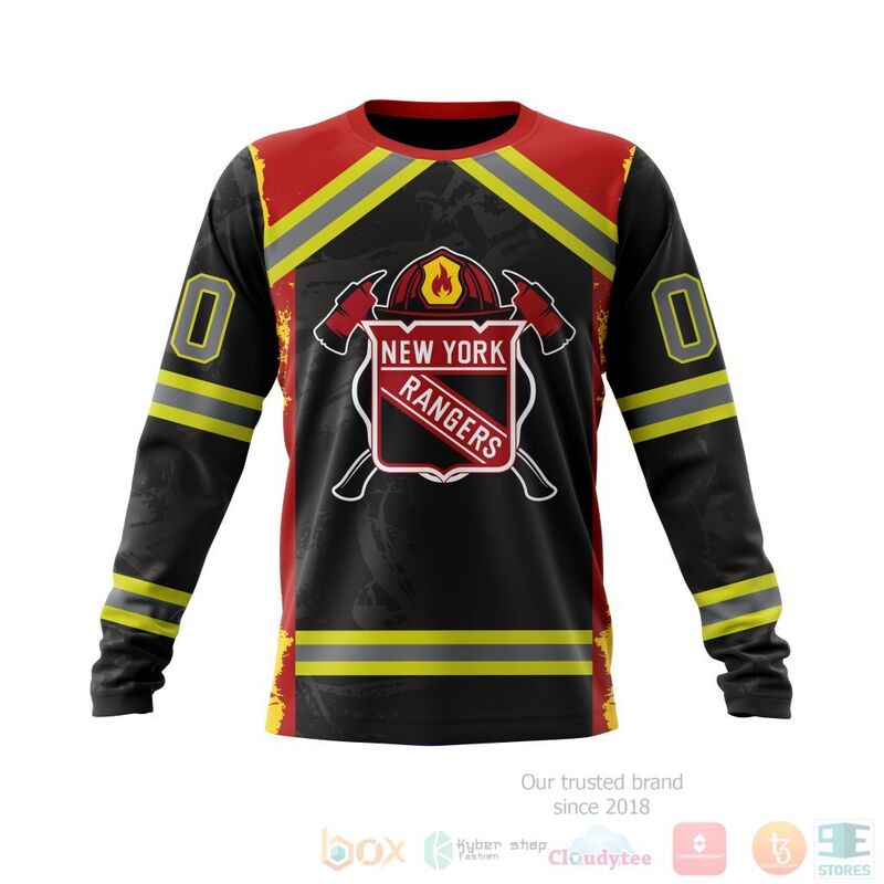 NHL New York Rangers Honnor Firefighter Black 3D Hoodie Shirt 1 2
