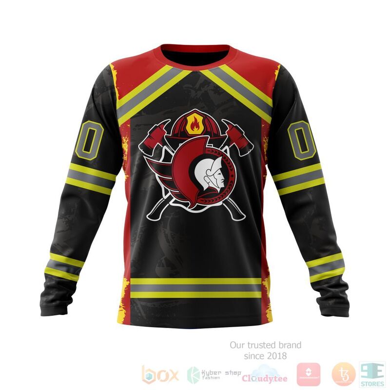 NHL Ottawa Senators Honnor Firefighter Black 3D Hoodie Shirt 1 2