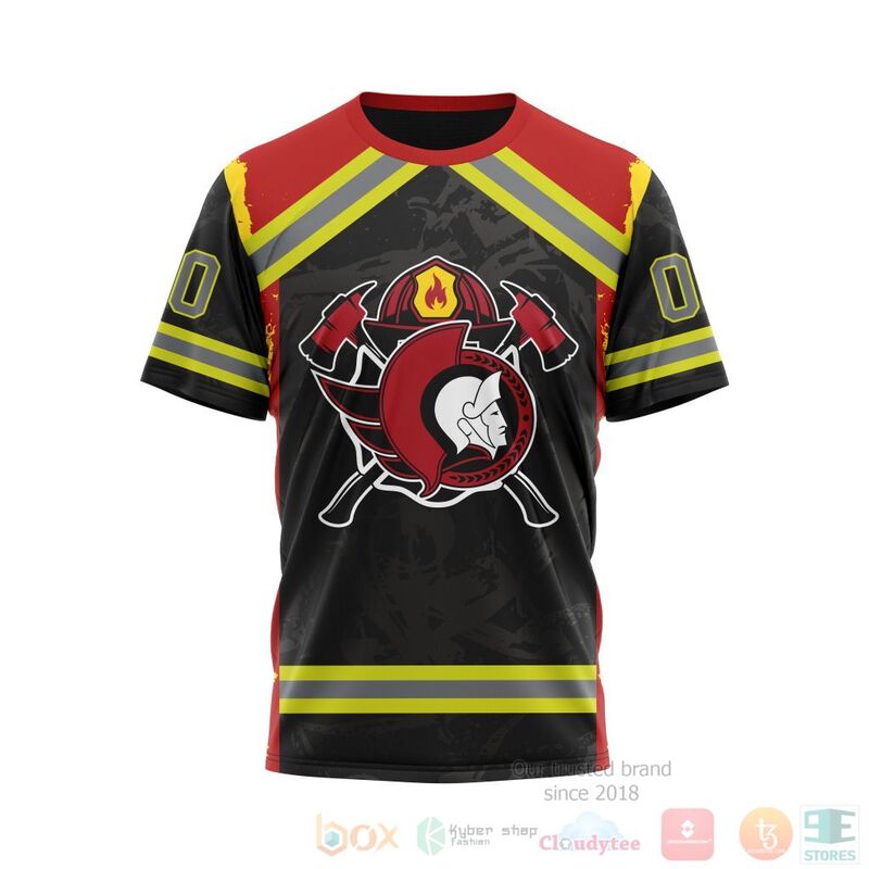 NHL Ottawa Senators Honnor Firefighter Black 3D Hoodie Shirt 1 2 3