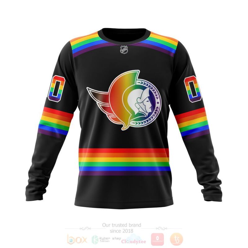 NHL Ottawa Senators LGBT Pride Black Personalized Custom 3D Hoodie Shirt 1 2 3