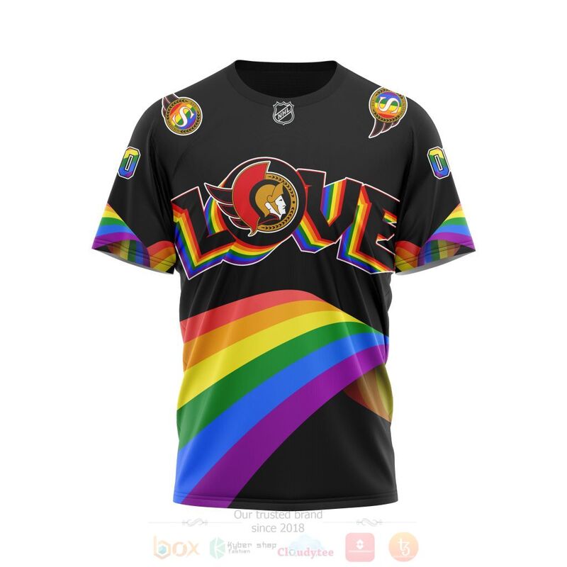 NHL Ottawa Senators Love LGBT Pride Personalized Custom 3D Hoodie Shirt 1 2