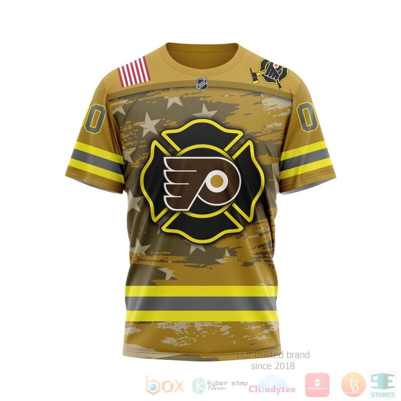 NHL Philadelphia Flyers Honnor Firefighter Yellow 3D Hoodie Shirt 1 2 3