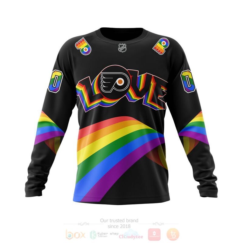 NHL Philadelphia Flyers Love LGBT Pride Personalized Custom 3D Hoodie Shirt 1 2 3