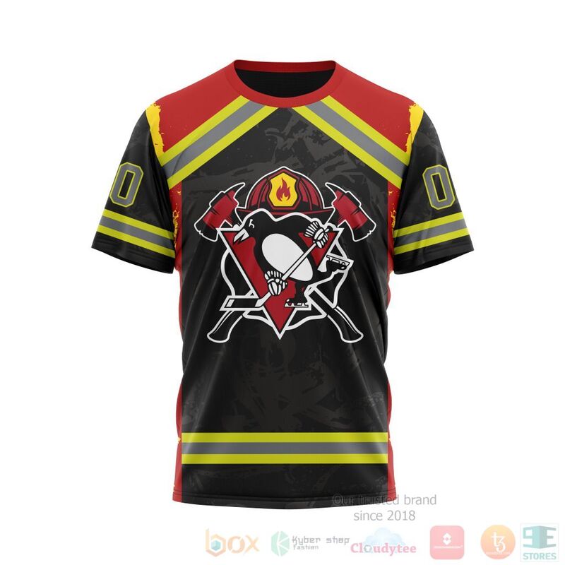 NHL Pittsburgh Penguins Honnor Firefighter Black 3D Hoodie Shirt 1 2 3