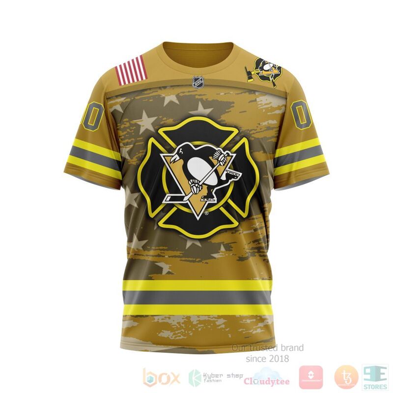 NHL Pittsburgh Penguins Honnor Firefighter Yellow 3D Hoodie Shirt 1 2 3
