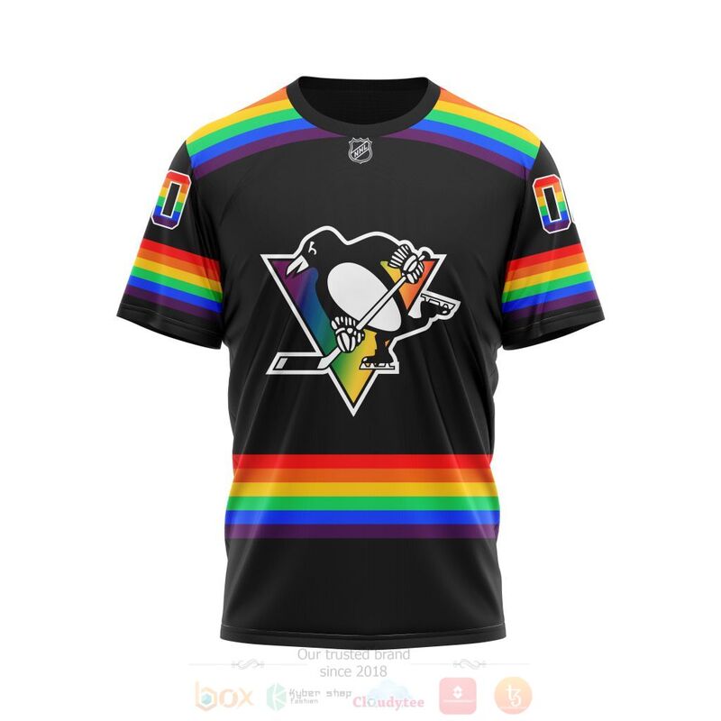 NHL Pittsburgh Penguins LGBT Pride Black Personalized Custom 3D Hoodie Shirt 1 2