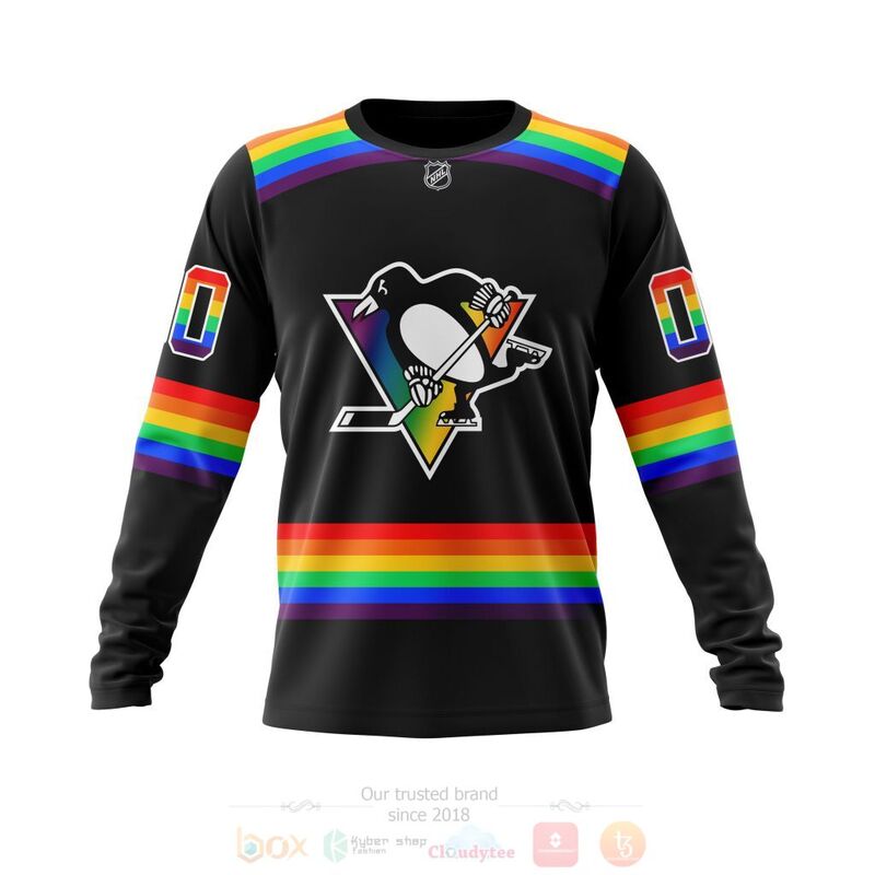 NHL Pittsburgh Penguins LGBT Pride Black Personalized Custom 3D Hoodie Shirt 1 2 3