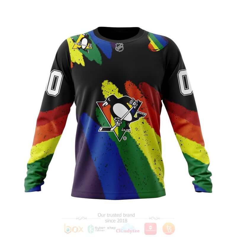 NHL Pittsburgh Penguins LGBT Pride Personalized Custom 3D Hoodie Shirt 1 2 3